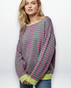 Oversized Striped Sweatshirt for Women