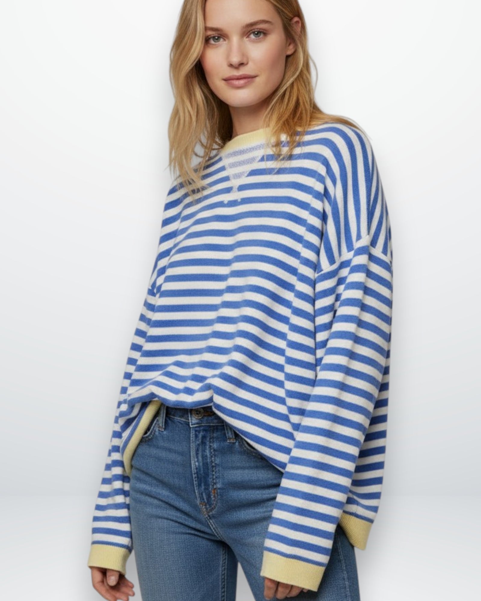 Oversized Striped Sweatshirt for Women