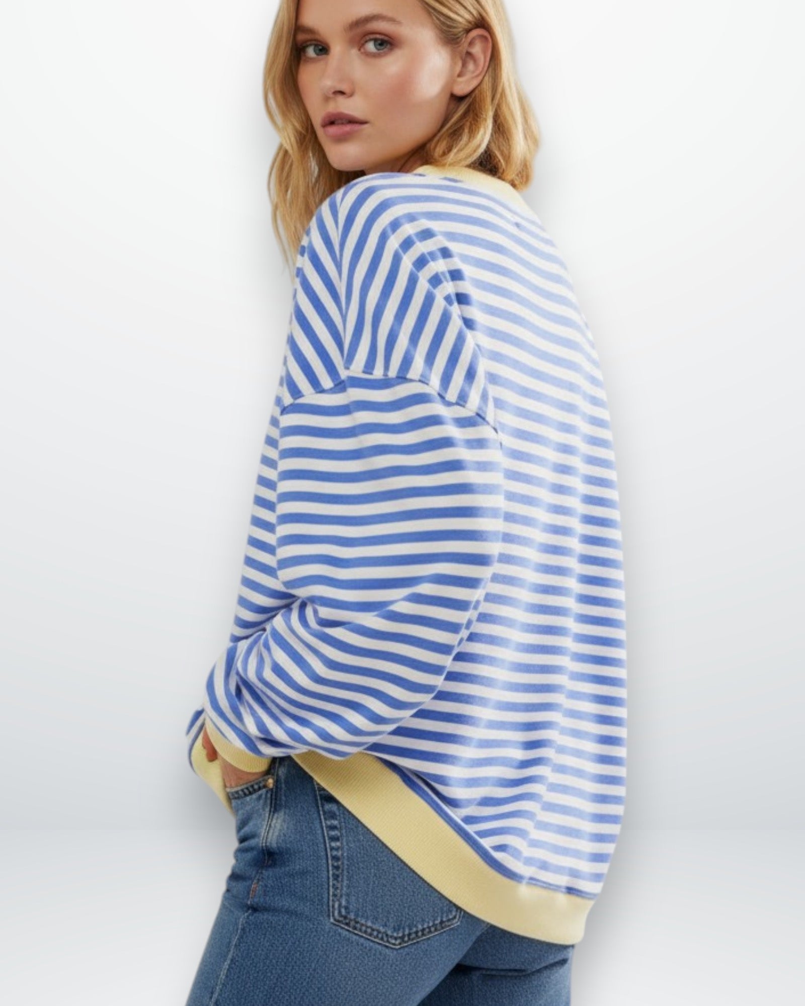 Oversized Striped Sweatshirt for Women