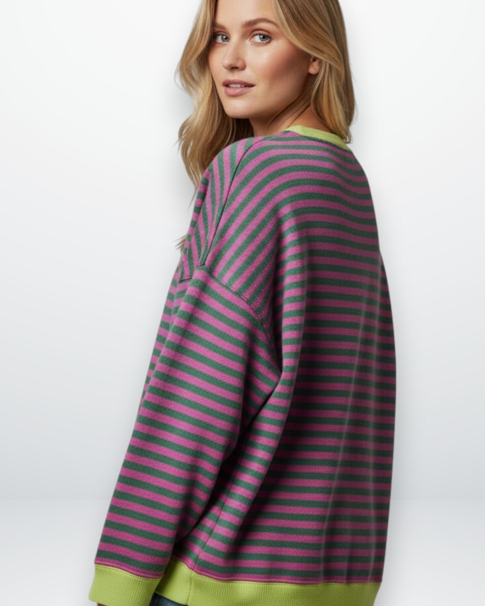 Oversized Striped Sweatshirt for Women