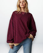Oversized Striped Sweatshirt for Women