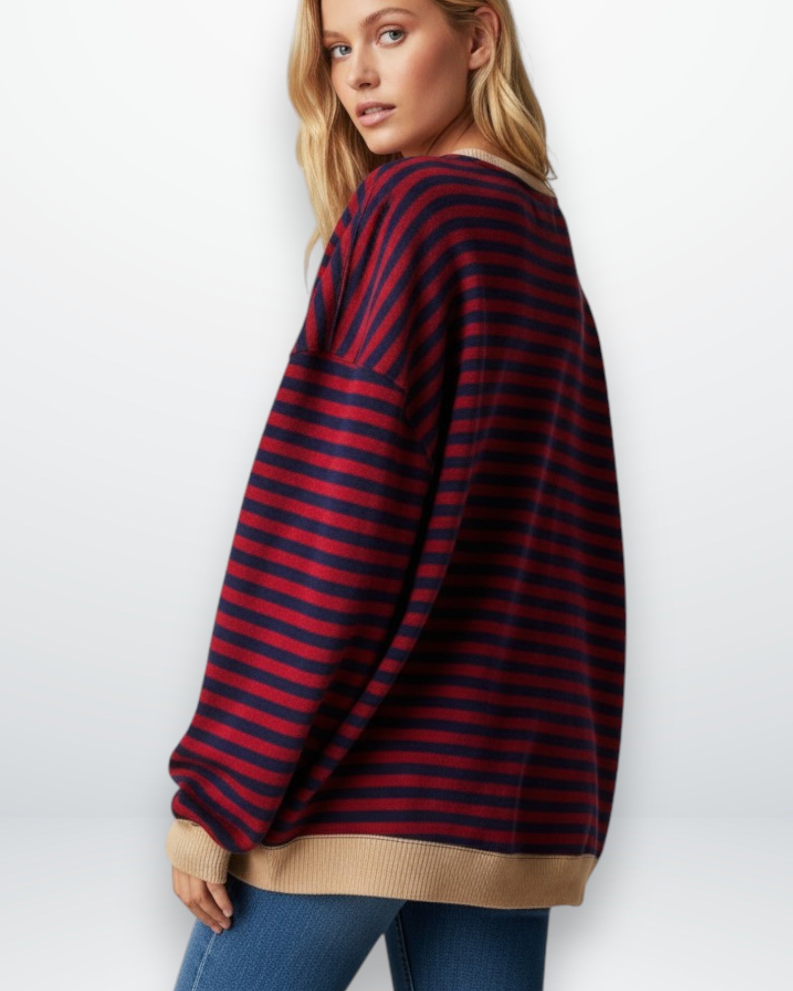 Oversized Striped Sweatshirt for Women