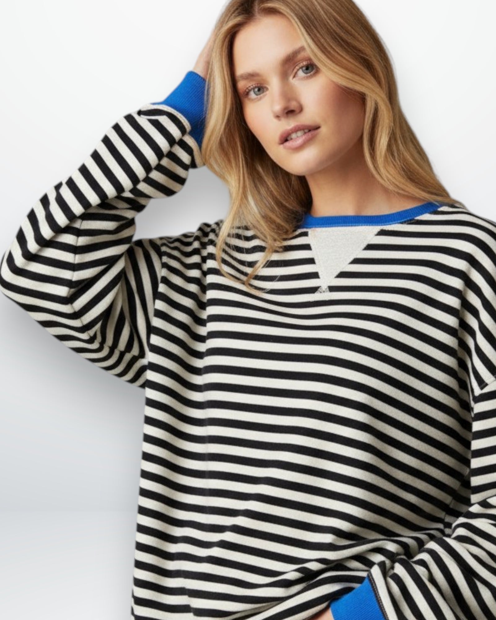 Oversized Striped Sweatshirt for Women