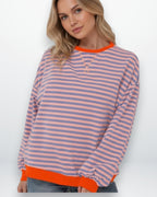 Oversized Striped Sweatshirt for Women