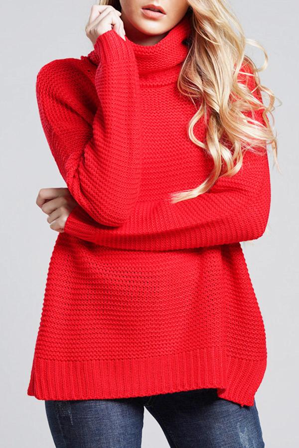 Oversized Turtleneck Chunky Knit Sweater for Women 6