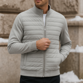Padded Business Jacket for Men with Stand-Up Collar