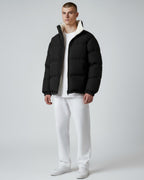 Padded Mens Puffer Jacket with High Collar