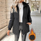Padded Winter Jacket for Women with Zipper Closure