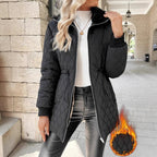 Padded Winter Jacket for Women with Zipper Closure