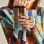 Patchwork Turtleneck Sweater for Women 1