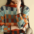 Patchwork Turtleneck Sweater for Women 4