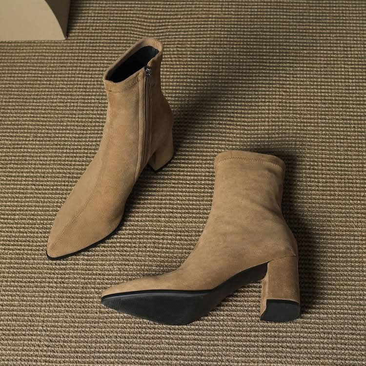 Virelle Suede Block-Heel Boots – Product image 16