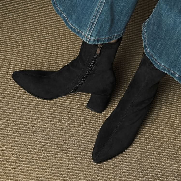 Virelle Suede Block-Heel Boots – Product image 17
