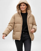 Quilted Hooded Puffer Jacket for Women