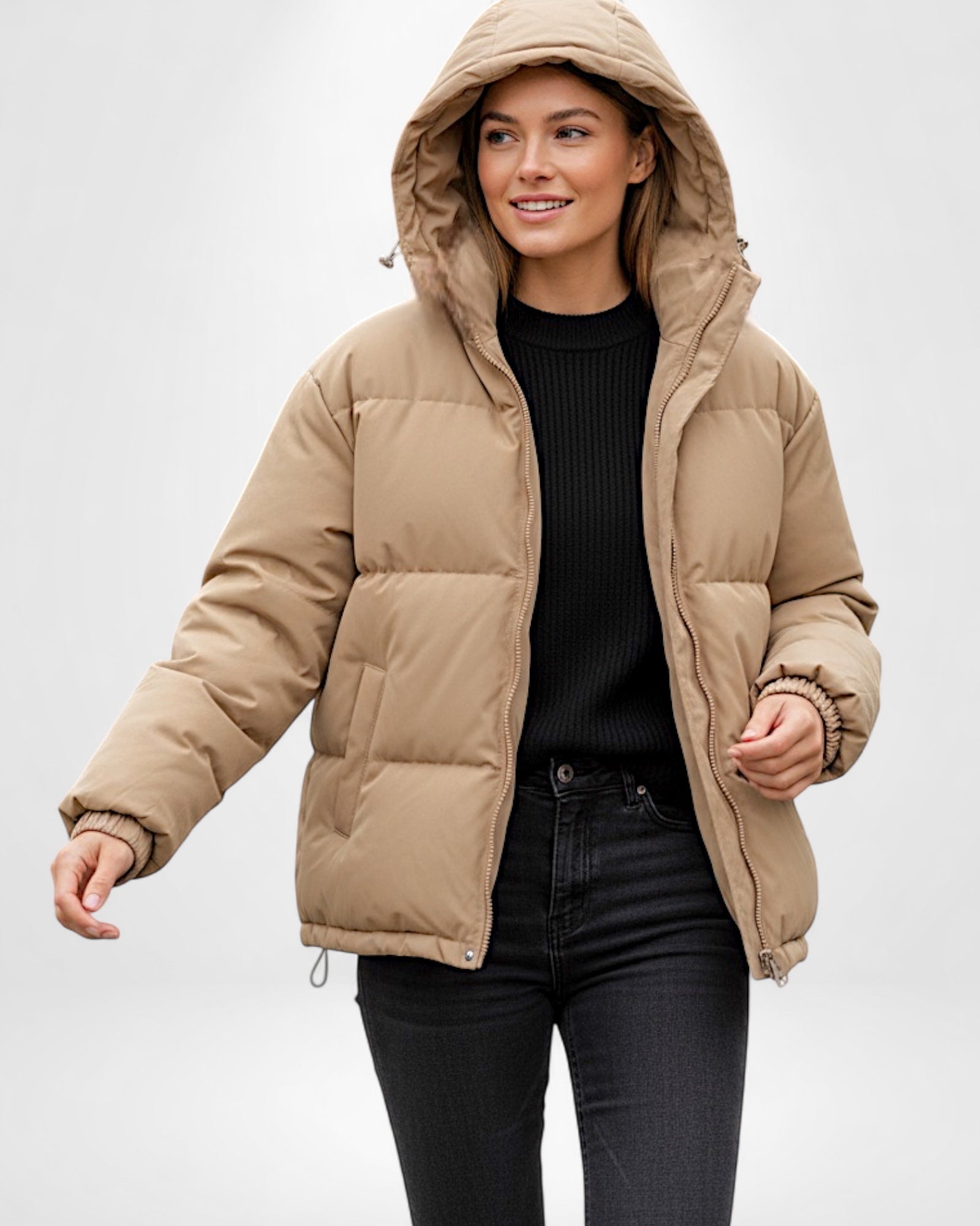 Quilted Hooded Puffer Jacket for Women