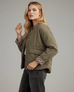 Quilted Jacket for Women with Leopard Lining
