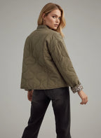 Quilted Jacket for Women with Leopard Lining