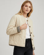 Quilted Jacket for Women with Leopard Lining