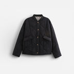 Quilted Jacket for Women with Leopard Lining