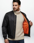 Quilted Lined Bomber Jacket for Men