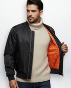 Quilted Lined Bomber Jacket for Men