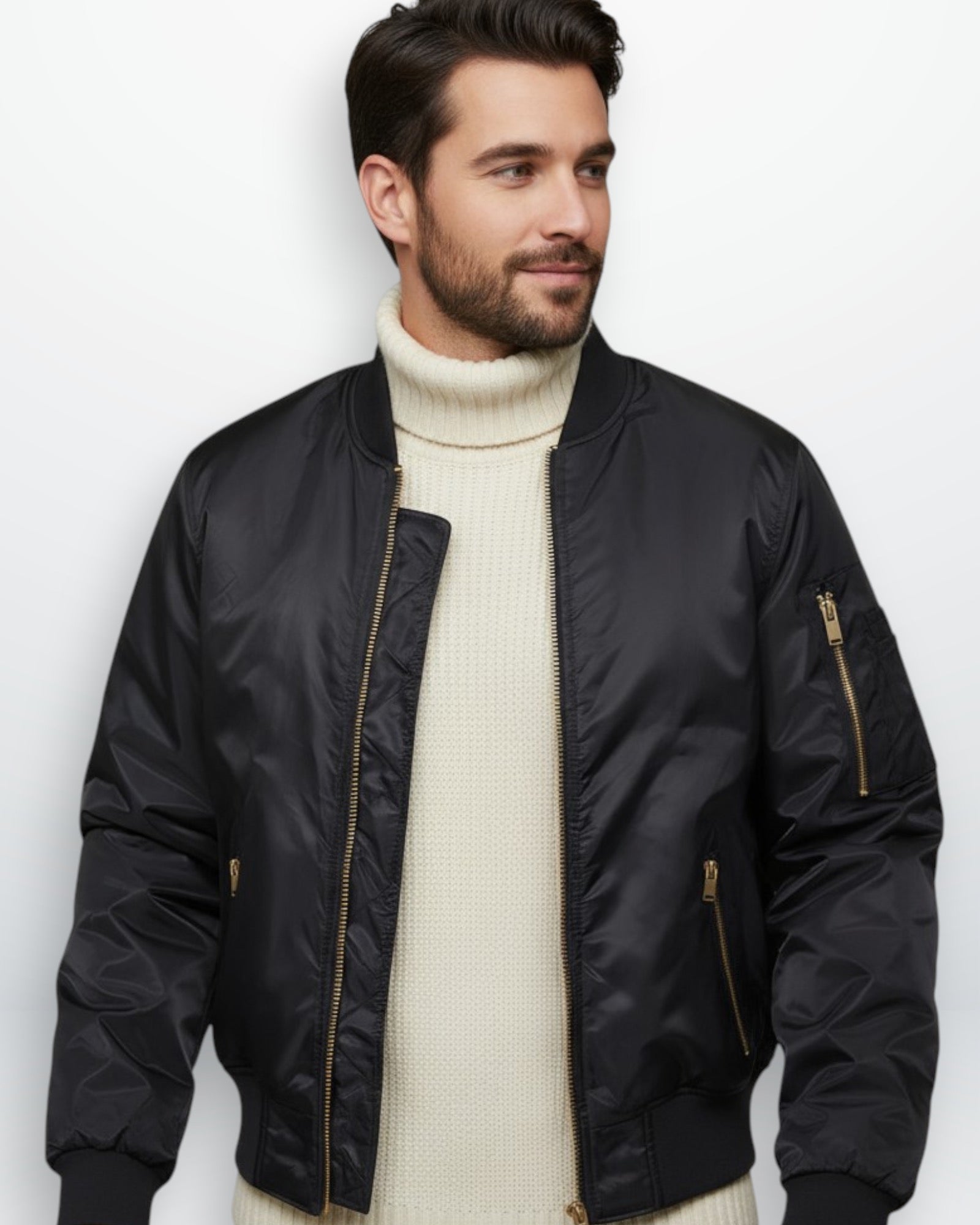 Quilted Lined Bomber Jacket for Men
