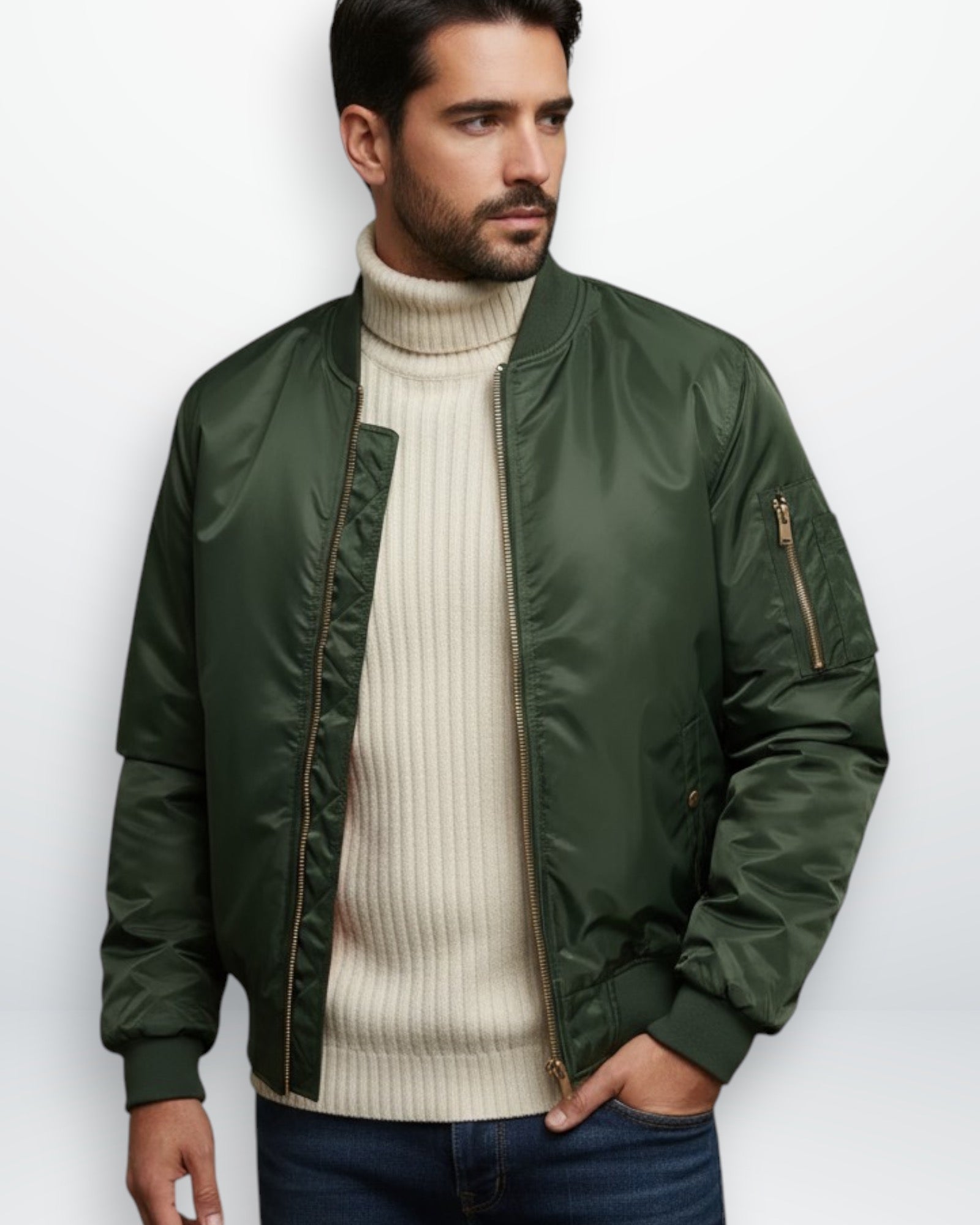 Quilted Lined Bomber Jacket for Men