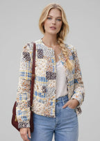 Quilted Short Jacket for Women with Stand-Up Collar