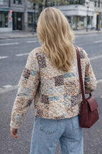 Quilted Short Jacket for Women with Stand-Up Collar