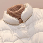 Quilted Short Jacket with High Collar for Women