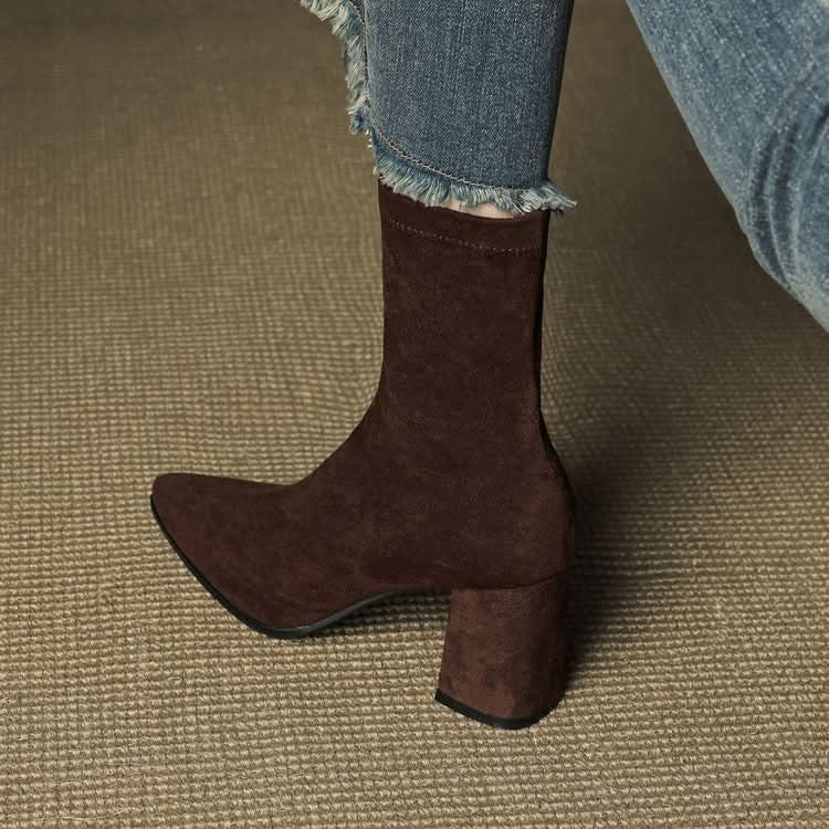 Virelle Suede Block-Heel Boots – Product image 03