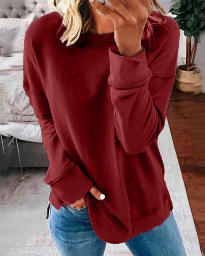 Relaxed Fit Long Sleeve Women's Sweater 4