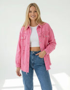 Ripped Casual Shirt Jacket for Women