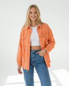 Ripped Casual Shirt Jacket for Women