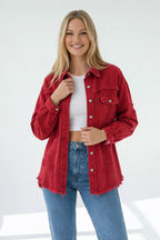Ripped Casual Shirt Jacket for Women