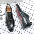 Oxford Shoes with Cap Toe Design and Signature Red Sole for Men