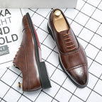 Oxford Shoes with Cap Toe Design and Signature Red Sole for Men