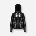 Shiny Winter Jacket with High Collar for Women
