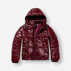 Shiny Winter Jacket with High Collar for Women