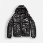 Shiny Winter Jacket with High Collar for Women