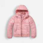 Shiny Winter Jacket with High Collar for Women