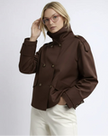 Short Double-Breasted Trench Coat for Women