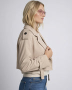 Short Double-Breasted Trench Coat for Women