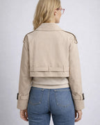 Short Double-Breasted Trench Coat for Women