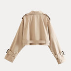 Short Double-Breasted Trench Coat for Women