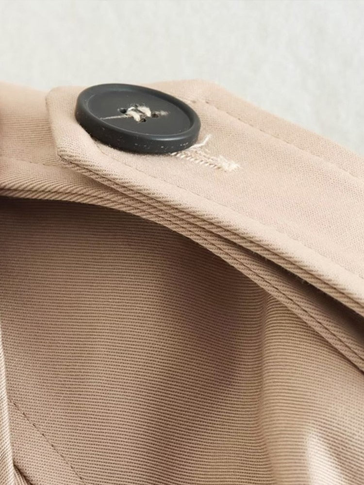Short Double-Breasted Trench Coat for Women