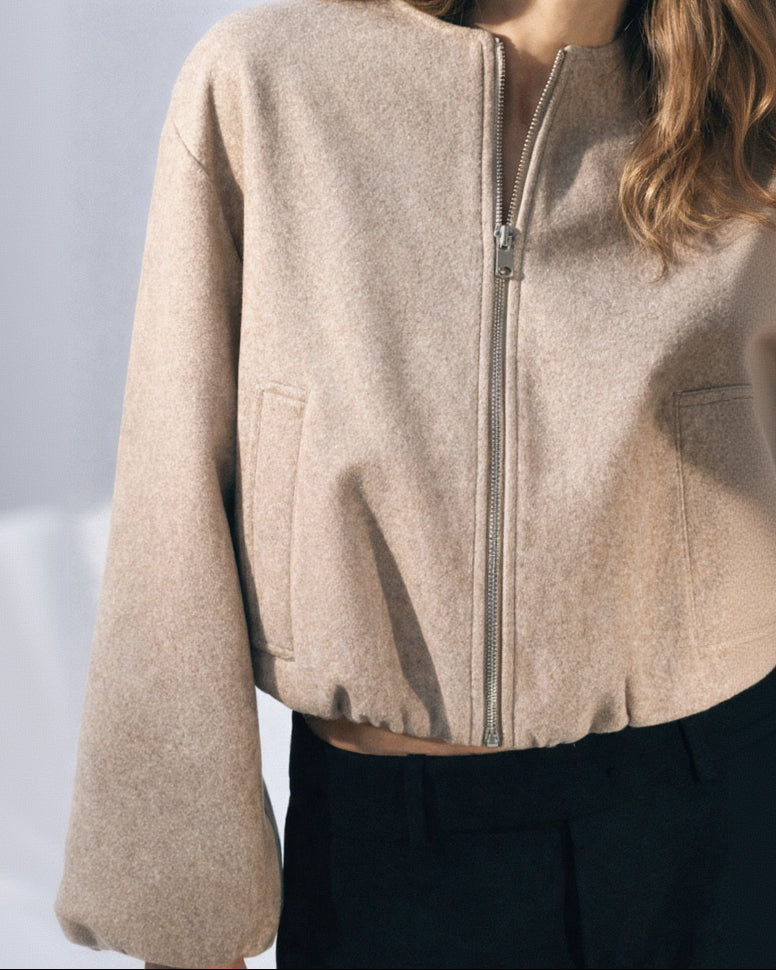 Short Puff Sleeve Jacket for Women