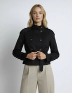 Short Trench Coat with Waist Belt for Women