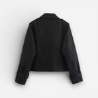 Short Women's Trench Coat with Double Button Placket