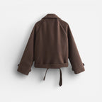 Short Women's Trench Coat with Tie Belt